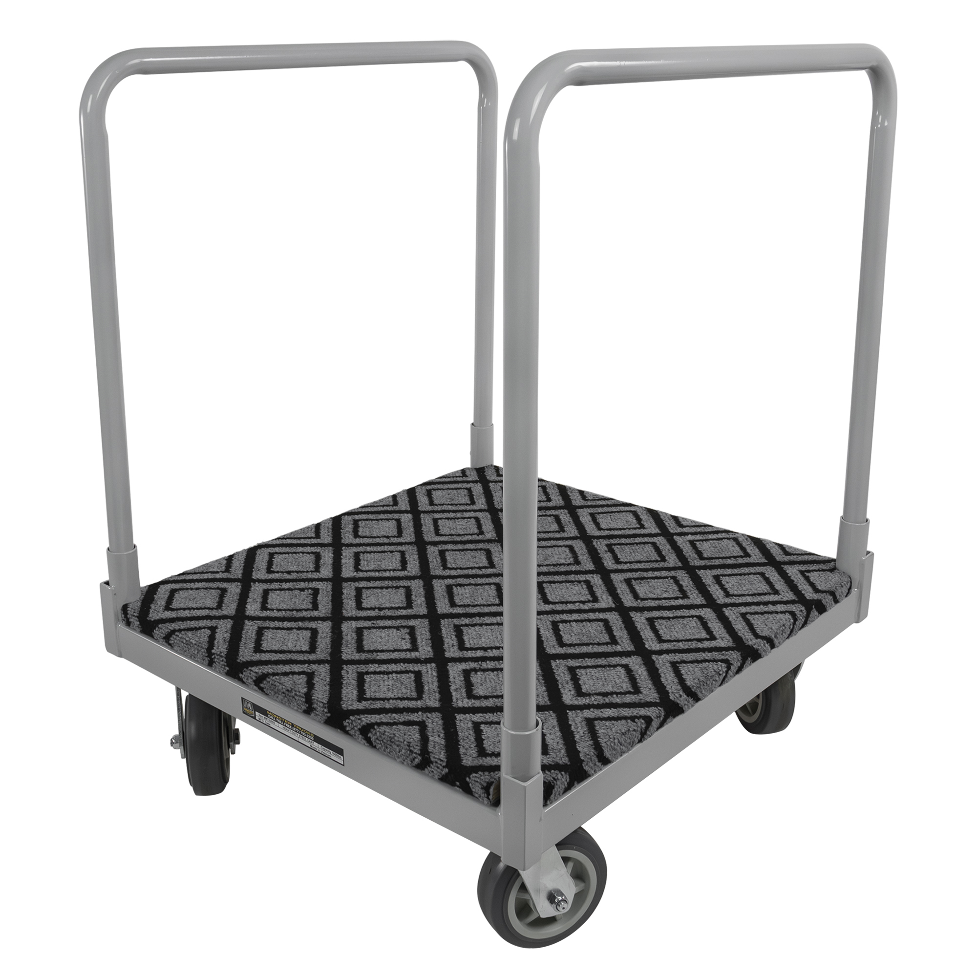 Monster Trucks Heavy-Duty 4-Wheel Steel Cart — Carpeted Deck, Side Rails, Nonmarking Wheels, Model# MT50005